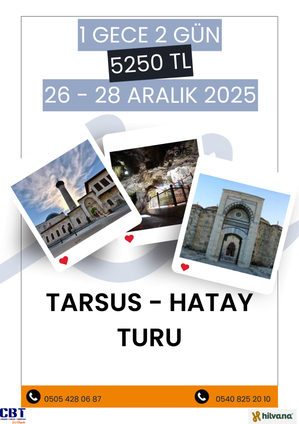 26 - 28 ARALIK 2025 TARSUS HATAY TURU