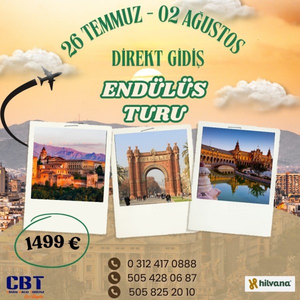 26 TEMMUZ - 2 AĞUSTOS 2026 İSPANYA - ENDÜLÜS TURU
