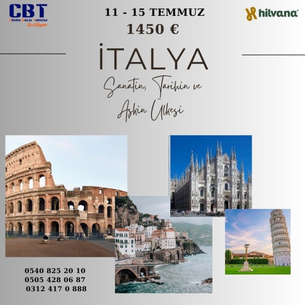 11 - 15 TEMMUZ 2026 İTALYA TURU