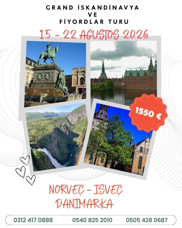 15 - 22 AĞUSTOS 2026 GRAND İSKANDİNAVYA VE FİYORDLAR TURU