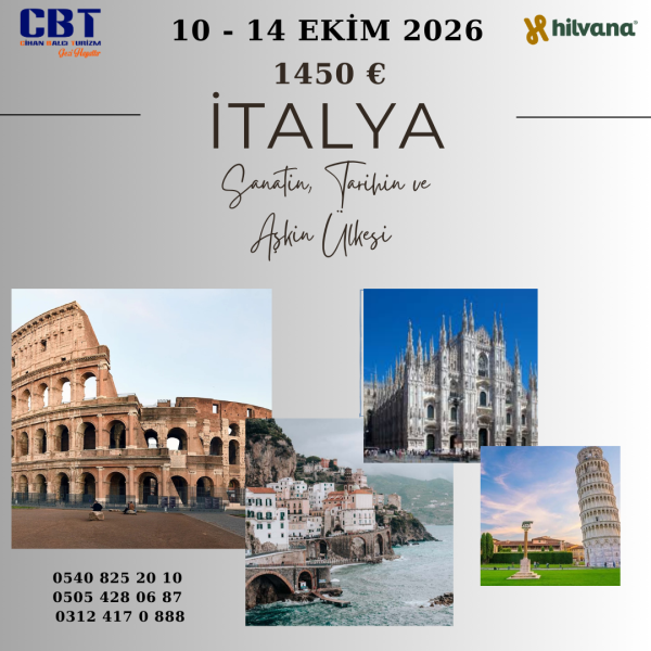 10 - 14 EKİM 2026 İTALYA TURU